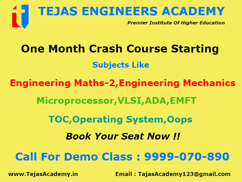 crash courase starting for engineering tuitions