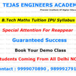 BTech Maths tuition in Delhi for ip university Syllabus